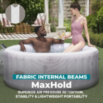 Inflatable Hot Tub 2 to 4 Person Portable Outdoor Spa with 120 AirJets Round Energy Efficient - Image 6