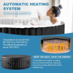Inflatable Hot Tub - Outdoor Hot Tubs 2 to 4 Person, Portable Blow Up Spa Square Portable Hot Tub, 120 Soothing Bubble - Image 4