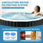Inflatable Hot Tub - Outdoor Hot Tubs 2 to 4 Person, Portable Blow Up Spa Square Portable Hot Tub, 120 Soothing Bubble - Image 3