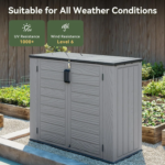 Aoxun 41 Cu Ft Garden Storage Box 5x2ft Waterproof Horizontal Resin Shed Outdoor Storage For Garbage Bin Generators Yard Gear Grey - Image 6
