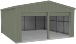 Absco Sheds 5.95 x 5.95 x 3.4m Garage Double Roller Doors