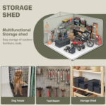 12x18FT Outdoor Metal Storage Shed w/ Windows, Lockable Door - Image 6