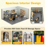 10x12 FT Outdoor Storage Shed with Floor & Lockable Double Doors - Image 5