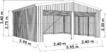 Absco Sheds 5.95 x 5.95 x 3.4m Garage Double Roller Doors - Image 5