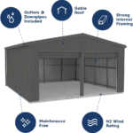 Absco Sheds 5.95 x 5.95 x 3.4m Garage Double Roller Doors - Image 4