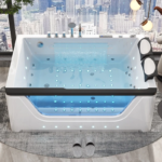 2 Person Acrylic Jacuzzi Hot Tub with Waterfall Whirlpool Massage - Intelligent Heating System, Large Spa Pool - Image 6