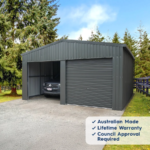 Absco Sheds 5.95 x 5.95 x 3.4m Garage Double Roller Doors - Image 2