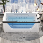 2 Person Acrylic Jacuzzi Hot Tub with Waterfall Whirlpool Massage - Intelligent Heating System, Large Spa Pool - Image 3