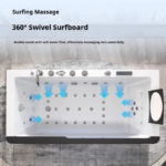 2 Person Acrylic Jacuzzi Hot Tub with Waterfall Whirlpool Massage - Intelligent Heating System, Large Spa Pool - Image 4