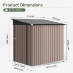 Nordivale 6x4FT Lean To Shed Garden Sloped Roof Metal Storage Shed Lockable Doors - Image 3