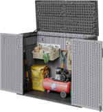 Aoxun 41 Cu Ft Garden Storage Box 5x2ft Waterproof Horizontal Resin Shed Outdoor Storage For Garbage Bin Generators Yard Gear Grey - Image 5