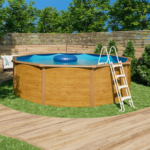 CANYON round steel above-ground pool (wood-effect finish) – Ø 4.55 x 1.20 m