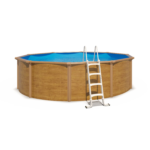 CANYON round steel above-ground pool (wood-effect finish) – Ø 4.55 x 1.20 m - Image 2