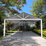 Free Standing V-Line Gable Patio Carport in Footings