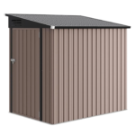 Nordivale 6x4FT Lean To Shed Garden Sloped Roof Metal Storage Shed Lockable Doors