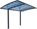 SHADE SHIELD Single Cantilever Carport 3.0m x 5.5m x 3.5m Aluminium Alloy Frame, Polycarbonate Roof, Shelter for Car or Outdoor Living