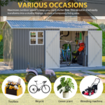 12x10FT Metal Outdoor Storage Shed Heavy Duty Waterproof - Image 2