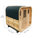 6 Person Outdoor Sauna with Hot Tub Canadian Hemlock Wood Traditional Steam Sauna with Jacuzzi for Resort - Image 6