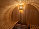 Hemlock /Spruce 2 Person Outdoor Barrel Sauna Full Spectrum Infrared Sauna for Sale - Image 5