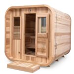 6 Person Outdoor Sauna with Hot Tub Canadian Hemlock Wood Traditional Steam Sauna with Jacuzzi for Resort - Image 2